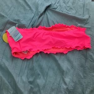 Hot pink bikini top ruffled
